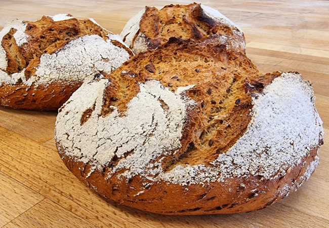 Steinbakað Byggbrauð